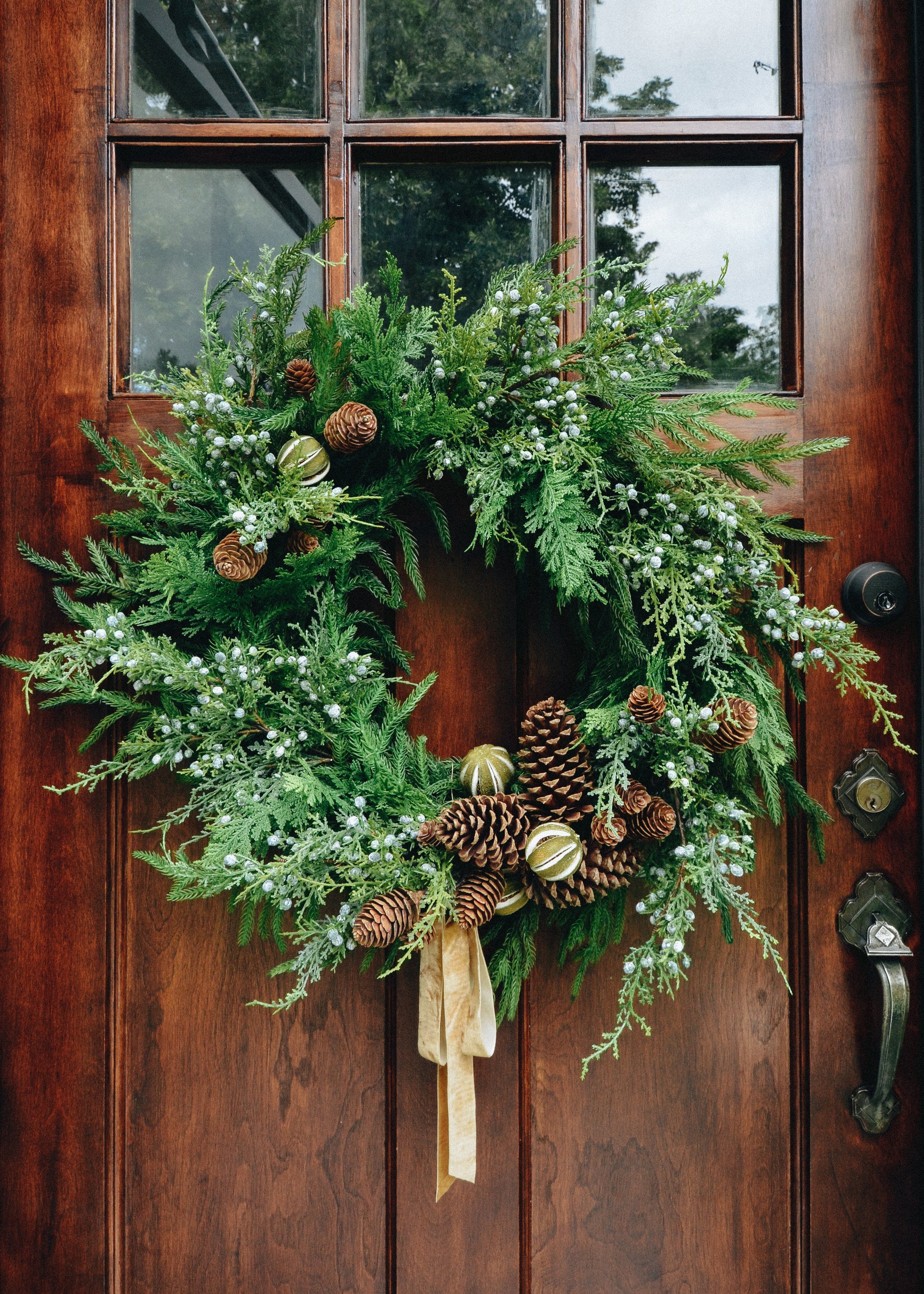 Norfolk Wreath with Faux Juniper Accents