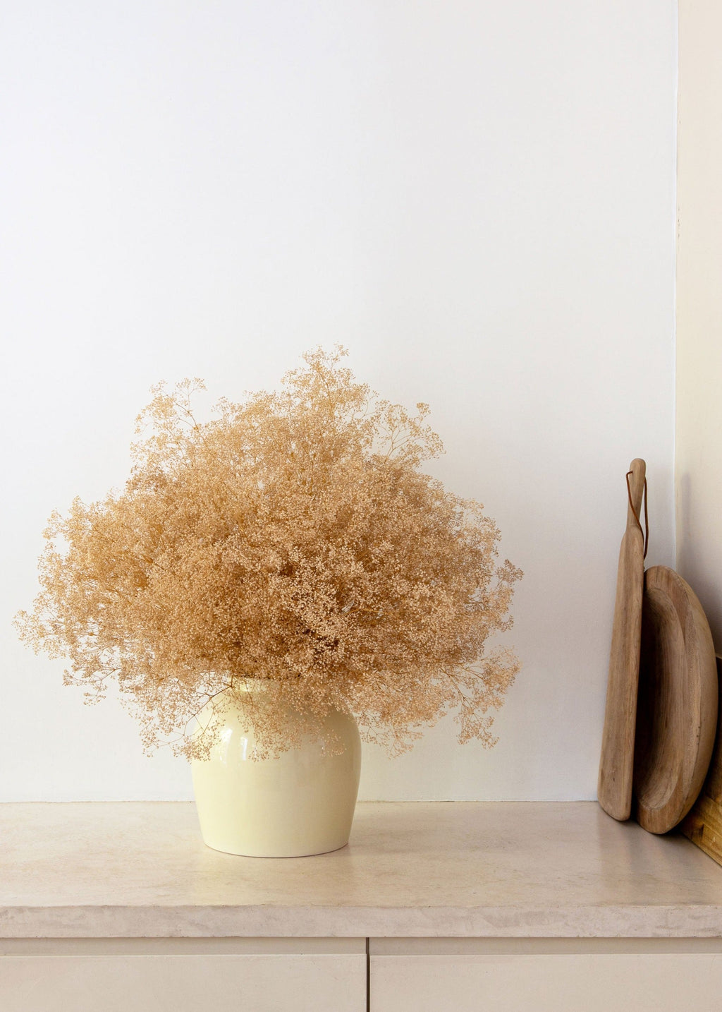 Preserved Baby's Breath in the Afloral Ceramic Glossy Vase