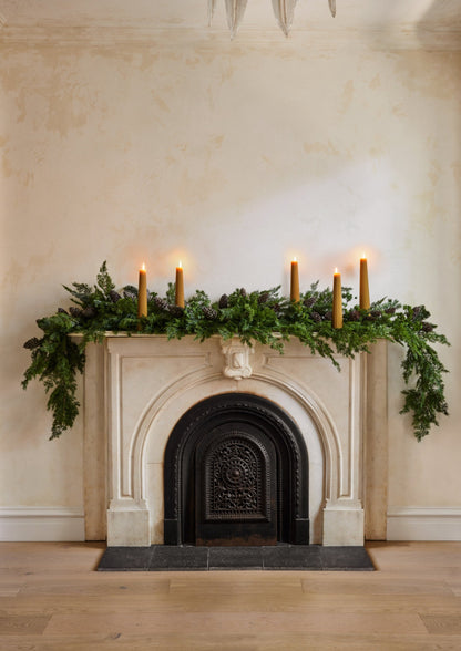 Afloral Mantle Styled with Artificial Spruce Winter Garland