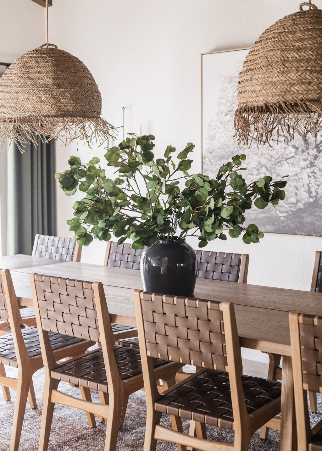 Glossy Smoked Taupe Ceramic Jar Vase featuring Aspen Branches from Afloral