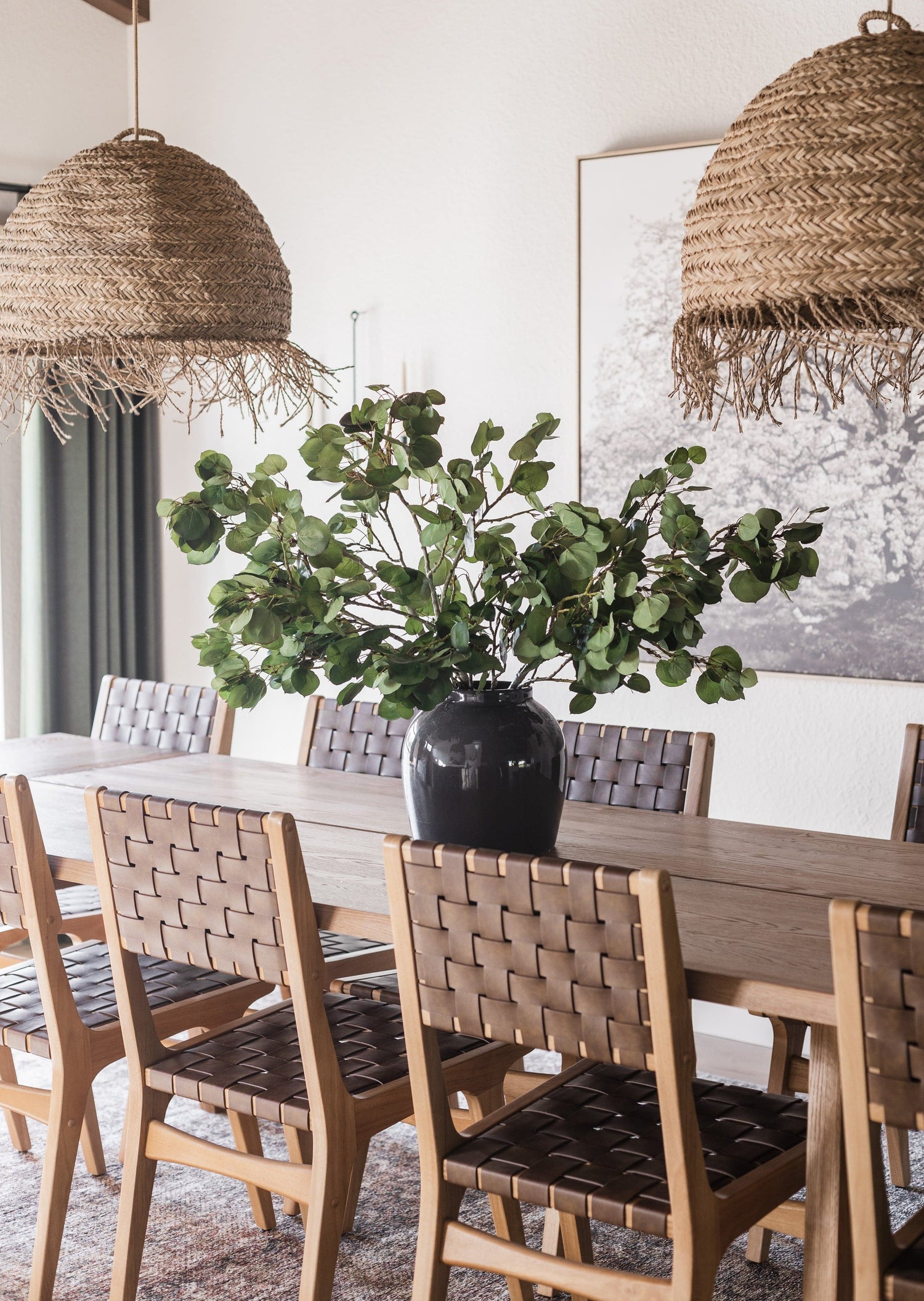 Glossy Smoked Taupe Ceramic Jar Vase featuring Aspen Branches from Afloral