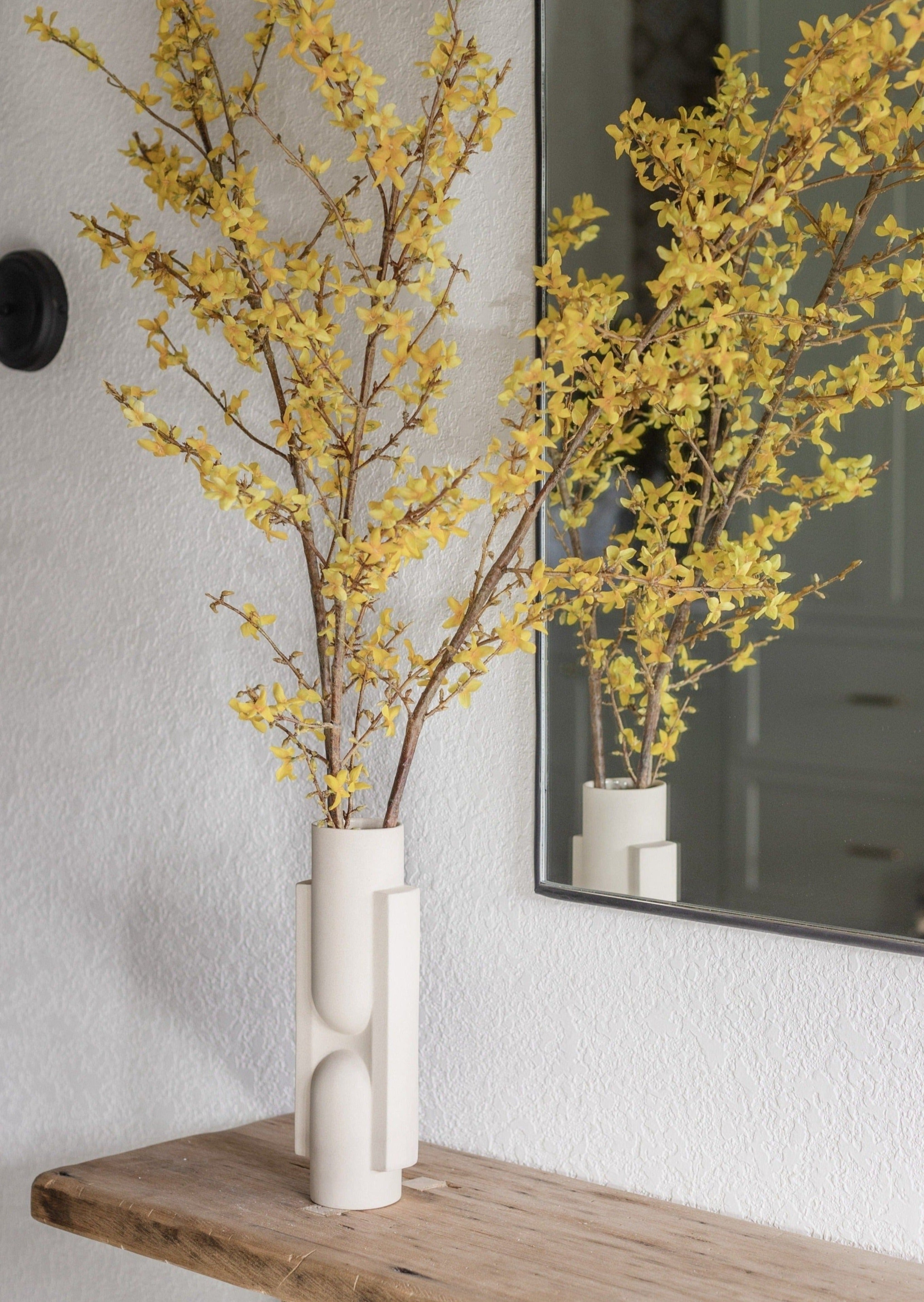 Kala Vase Styled with Faux Forsythia Branches
