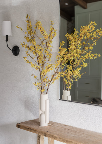 Artificial Forsythia Branches Styled in Kala Vase  at Afloral