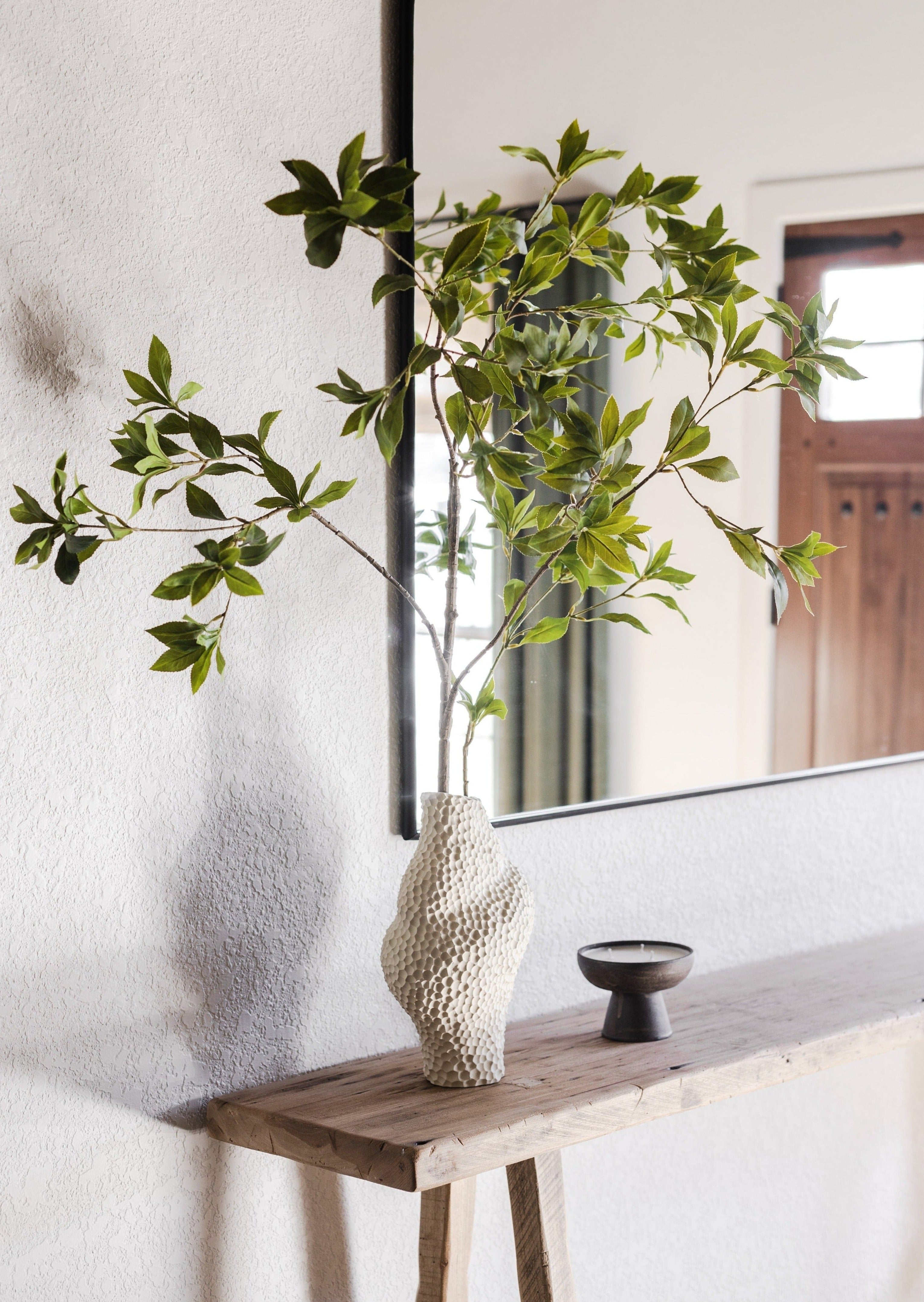 Ceramic Isla Vase with Artificial Branch