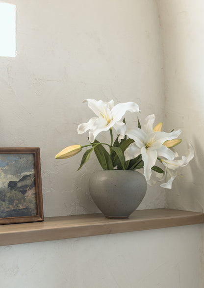 Faux Casablanca Lilies in Handmade Vase
