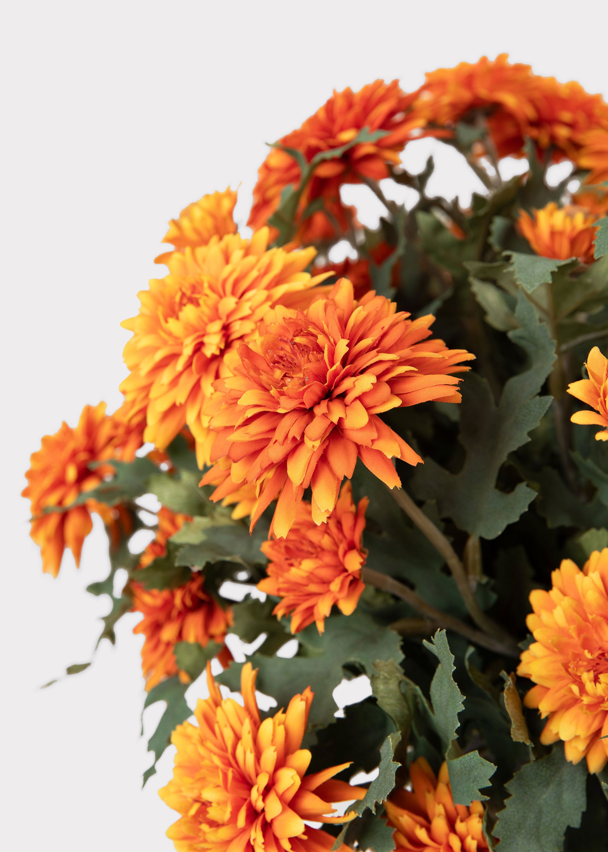 artificial potted mum plants UV Treated Indoor/Outdoor Potted Fake Fall Orange Mums