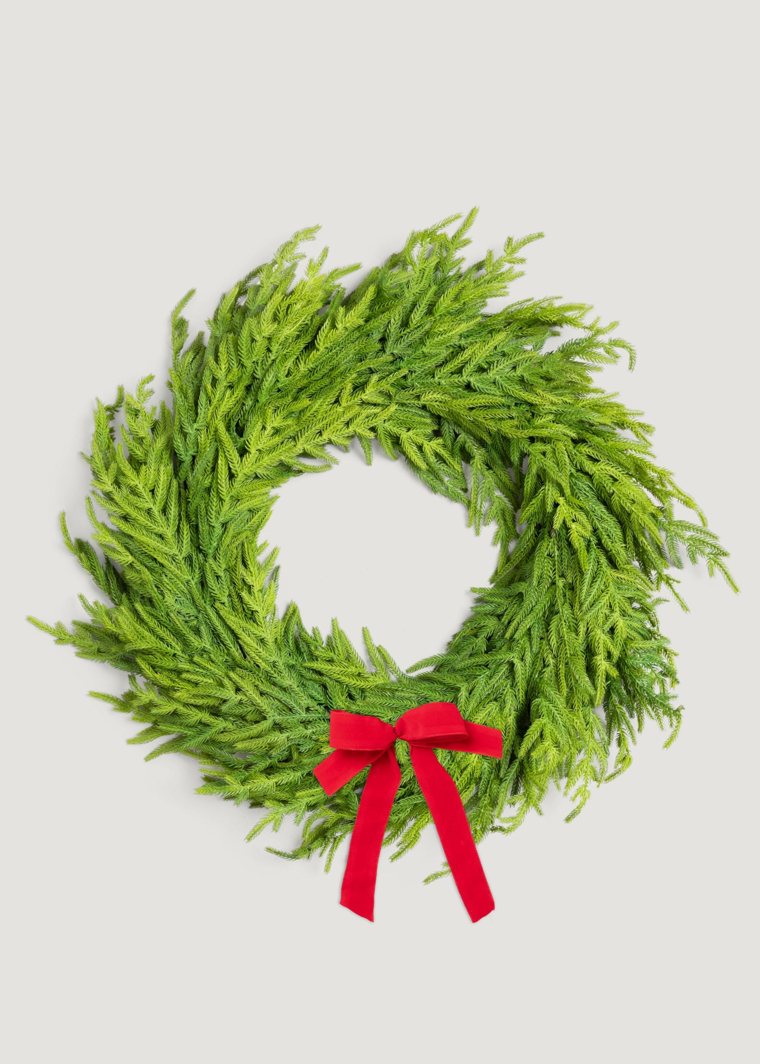 Real Touch Norfolk Wreath with Bow at Bottom