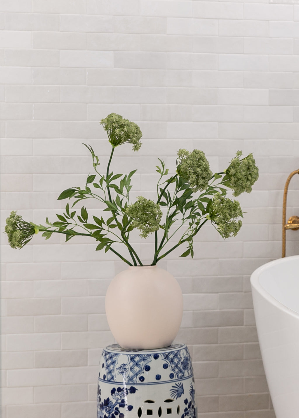 Fake Queen Anne's Lace Arranged in Afloral Bailey Vase