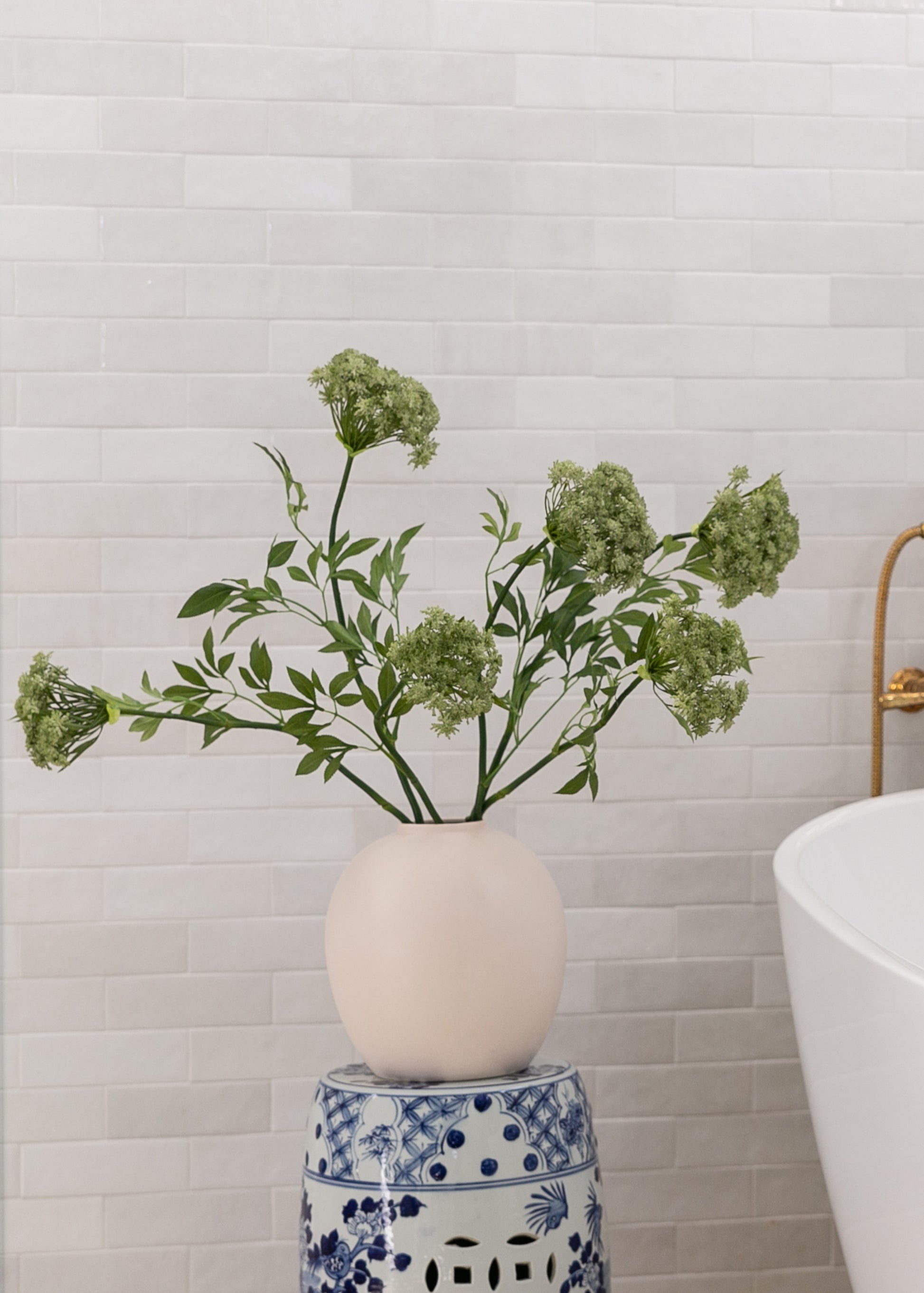 Fake Queen Anne's Lace Arranged in Afloral Bailey Vase