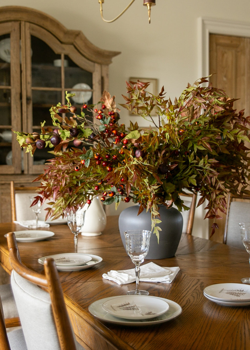 Artificial Crabapple Fig and Fall Leaves Arrangement