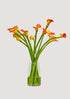 Luxury Faux Flowers Orange Calla Lily Arrangement