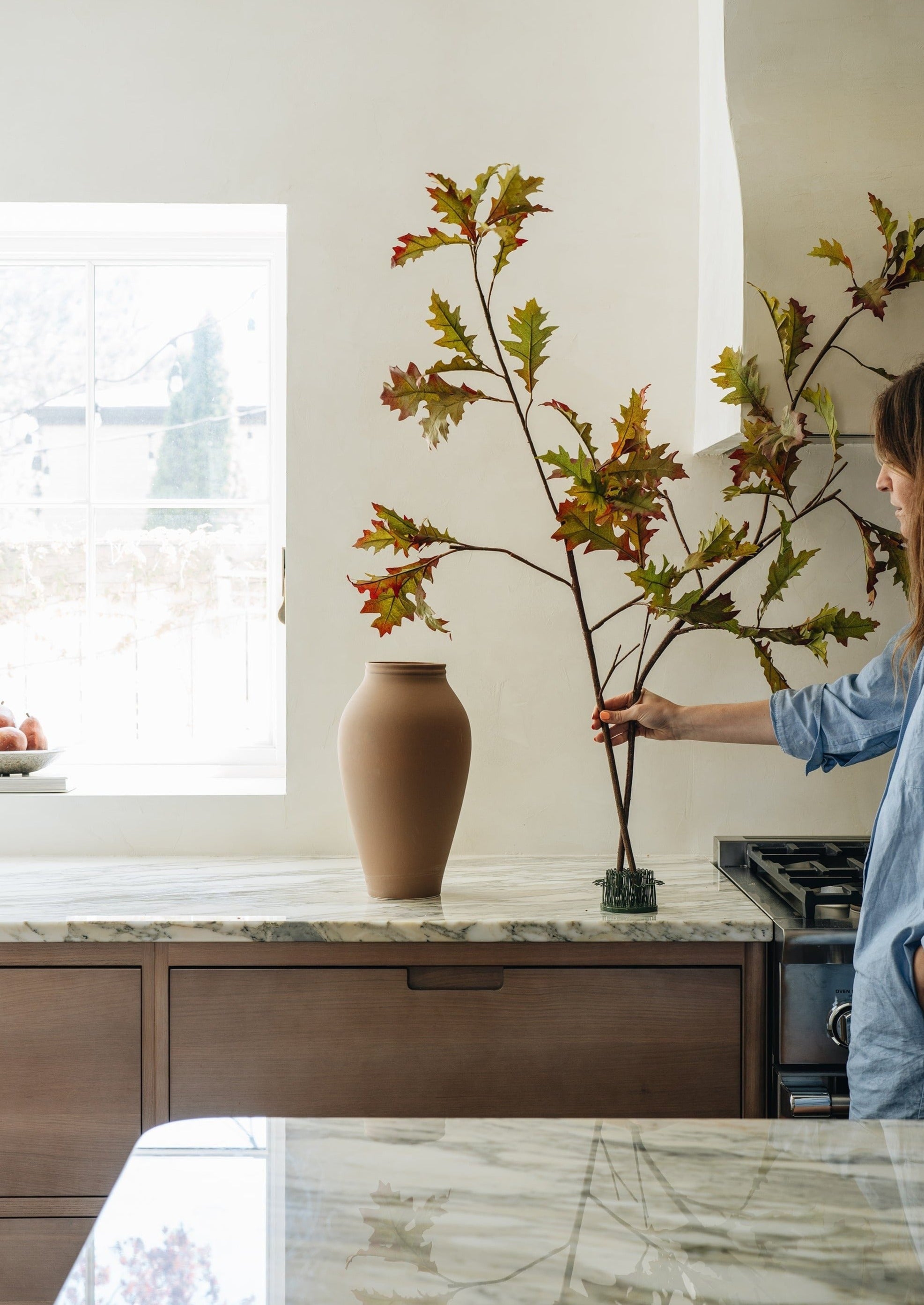 Video of Faux Fall Branch Arrangement with Flower Frog