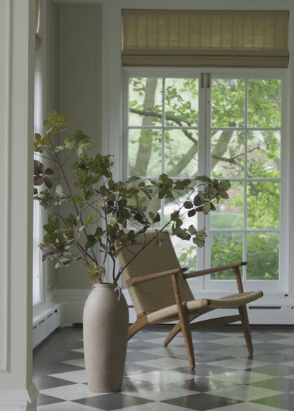 Afloral Artificial Tall Chestnut Leaf Branches in Terracotta Vase