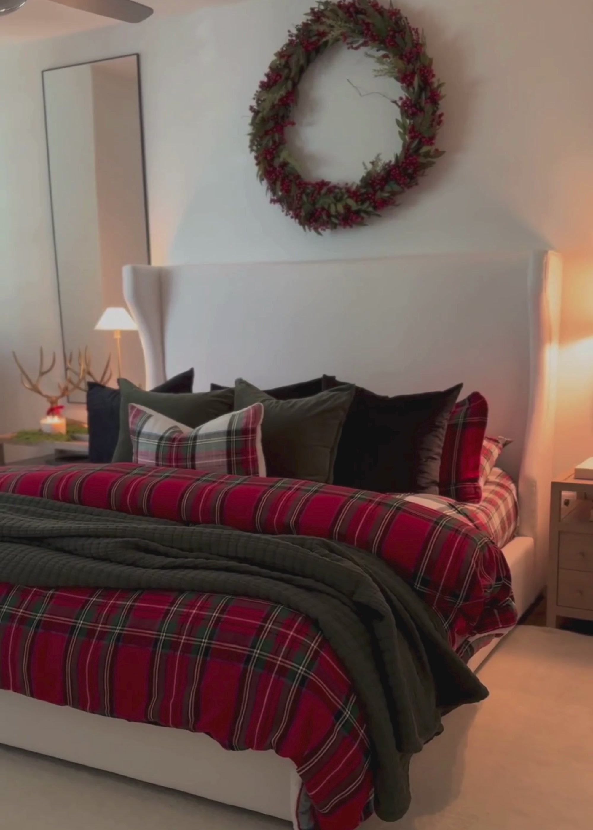 Large Crabapple Wreath in Bedroom
