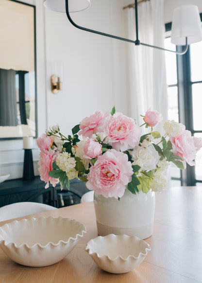 Styling Artificial Peonies, Roses, and Snowballs
