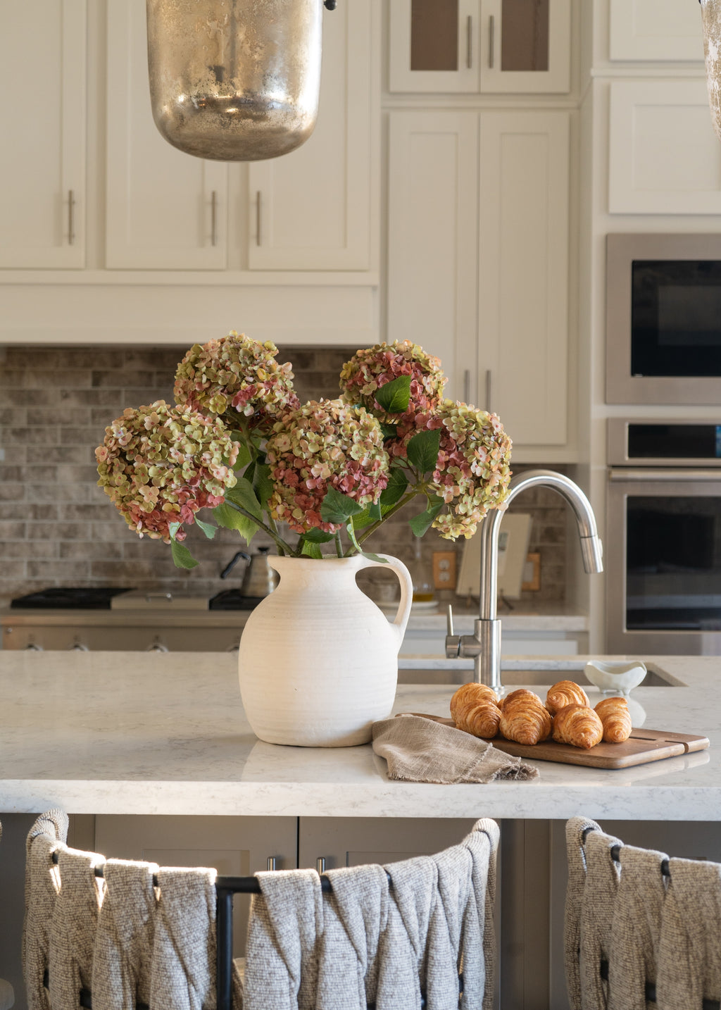 Video of Artificial Hydrangeas Arranged in Pitcher