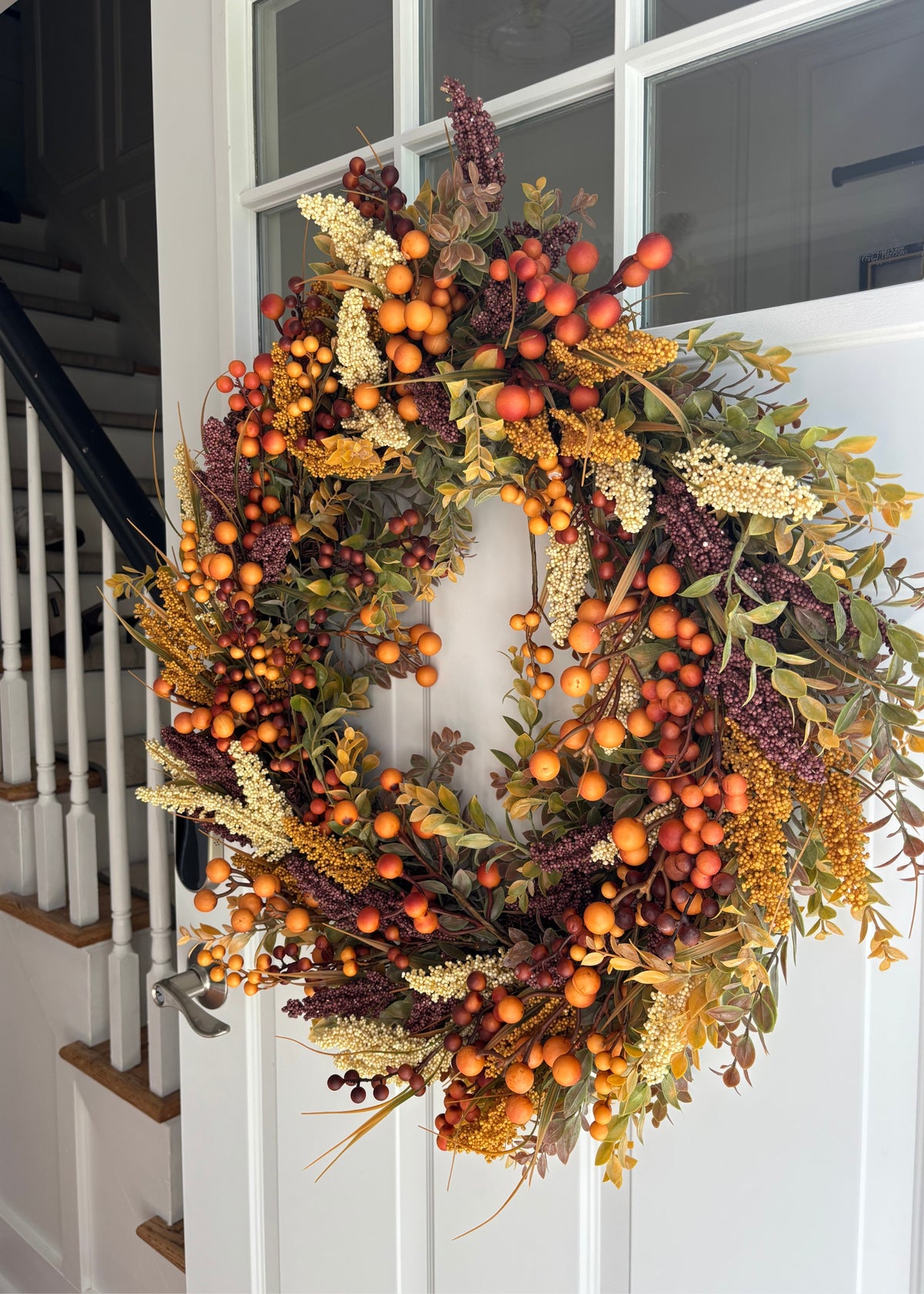 30" Mixed Fall Foliage and Berry Wreath