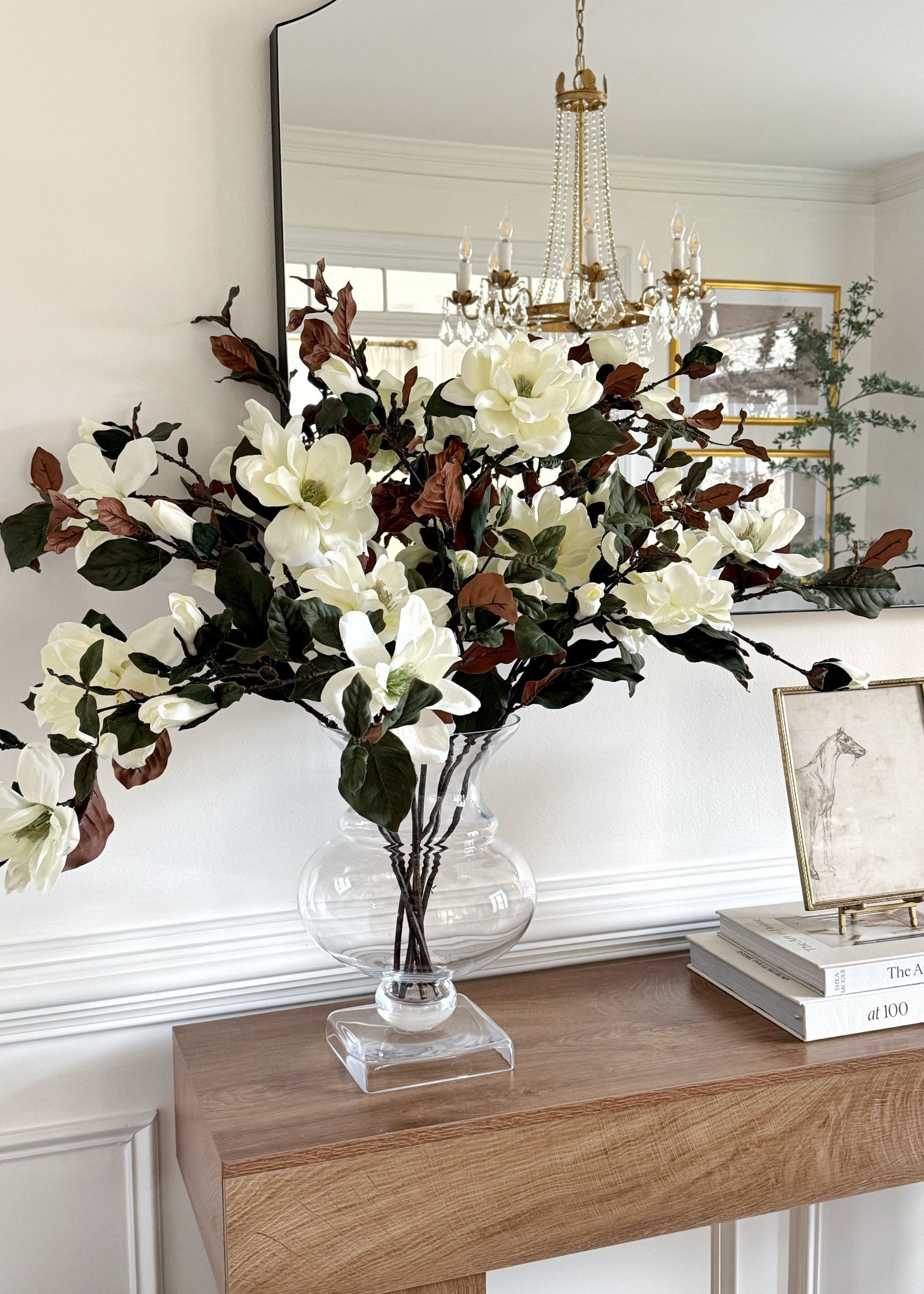 premium artificial cream magnolia flowers