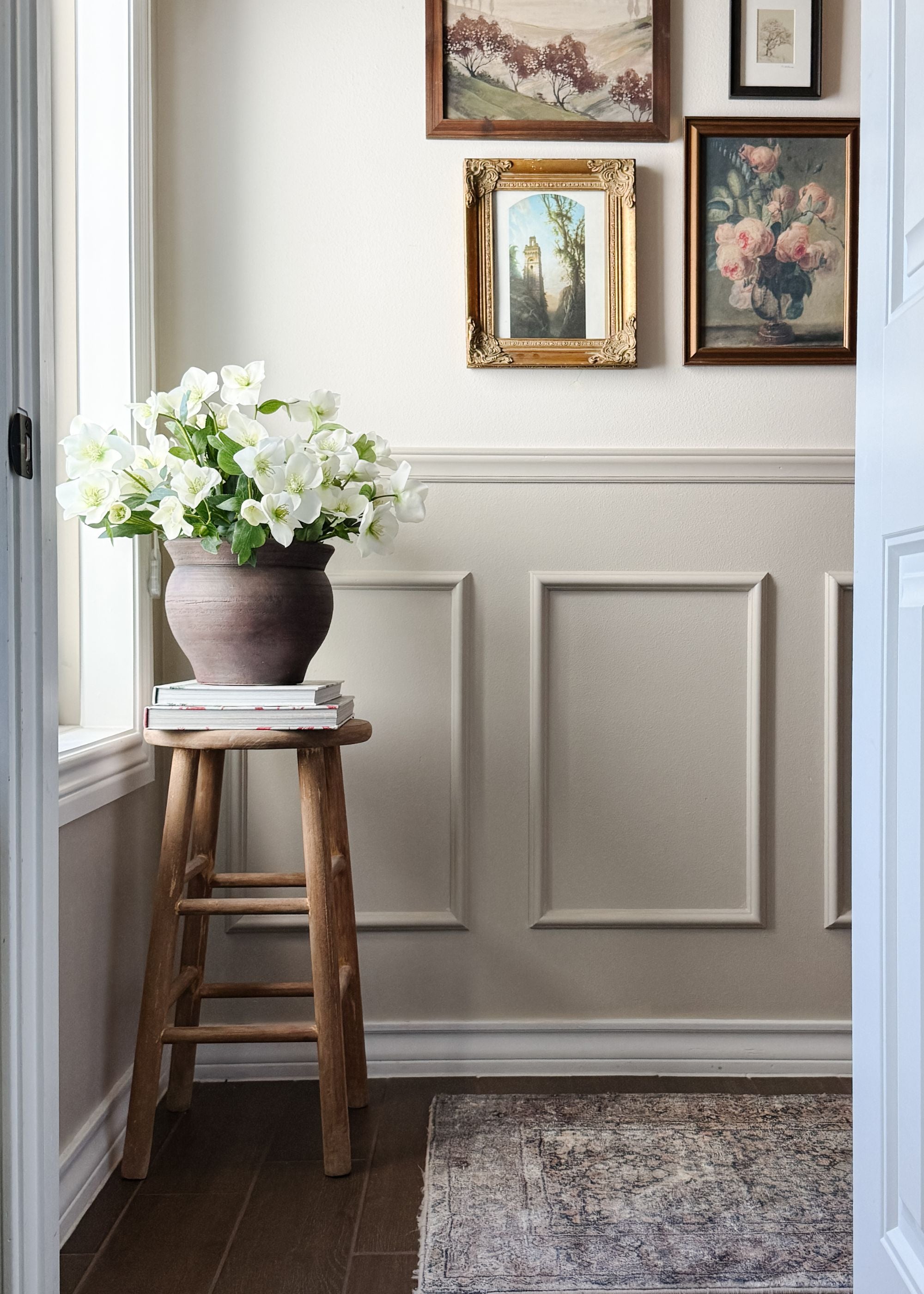 helleborus flowers arranged in vase