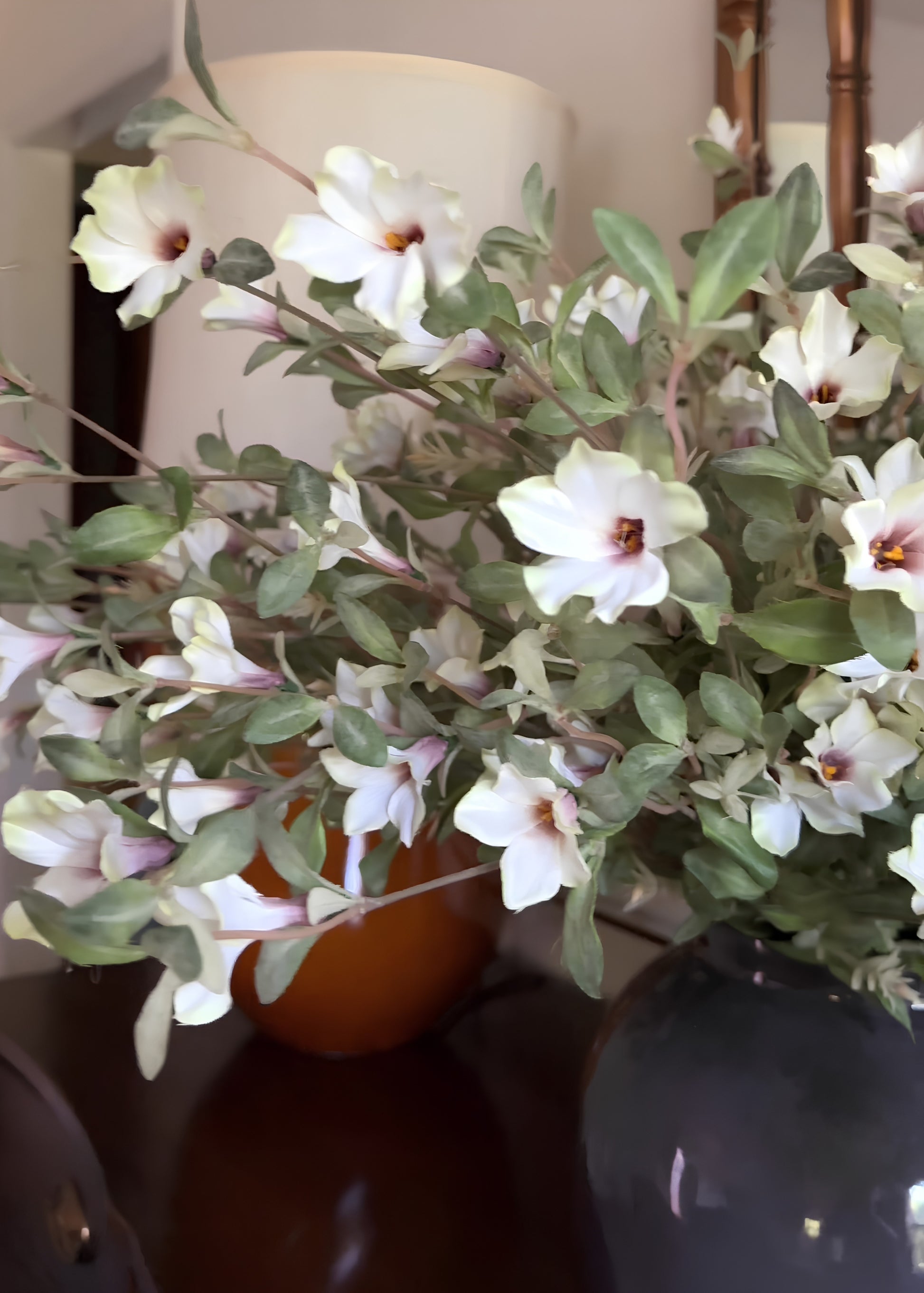 Arranging the fake Wild Petunia Flower Bush