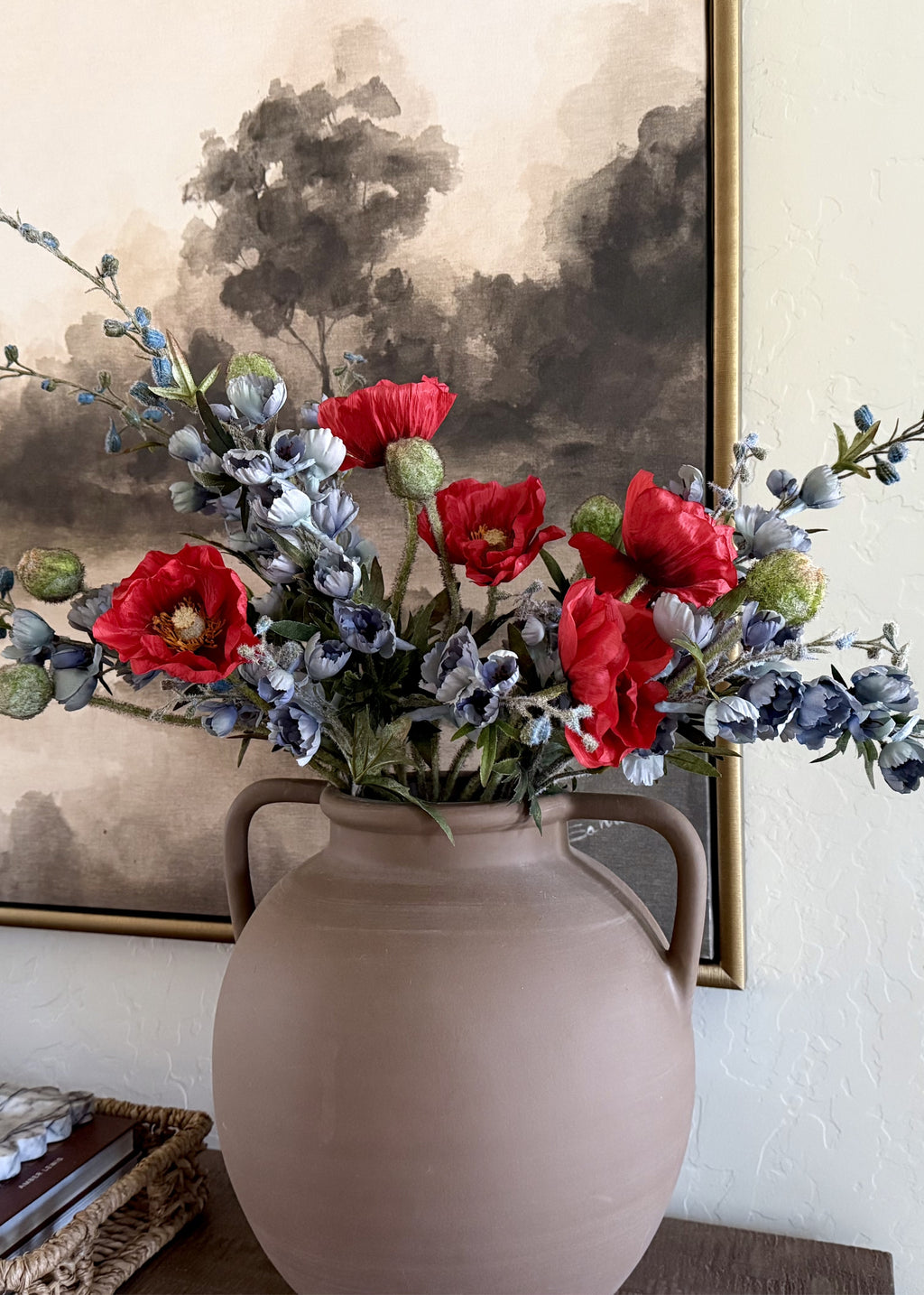 Poppy and Delphinium Arrangement