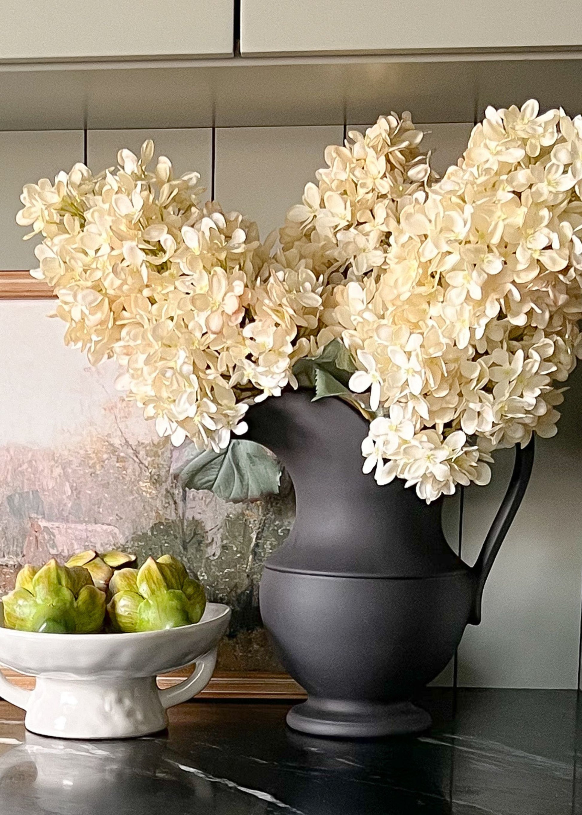 Video of Artificial Hydrangeas in Pitcher Vase