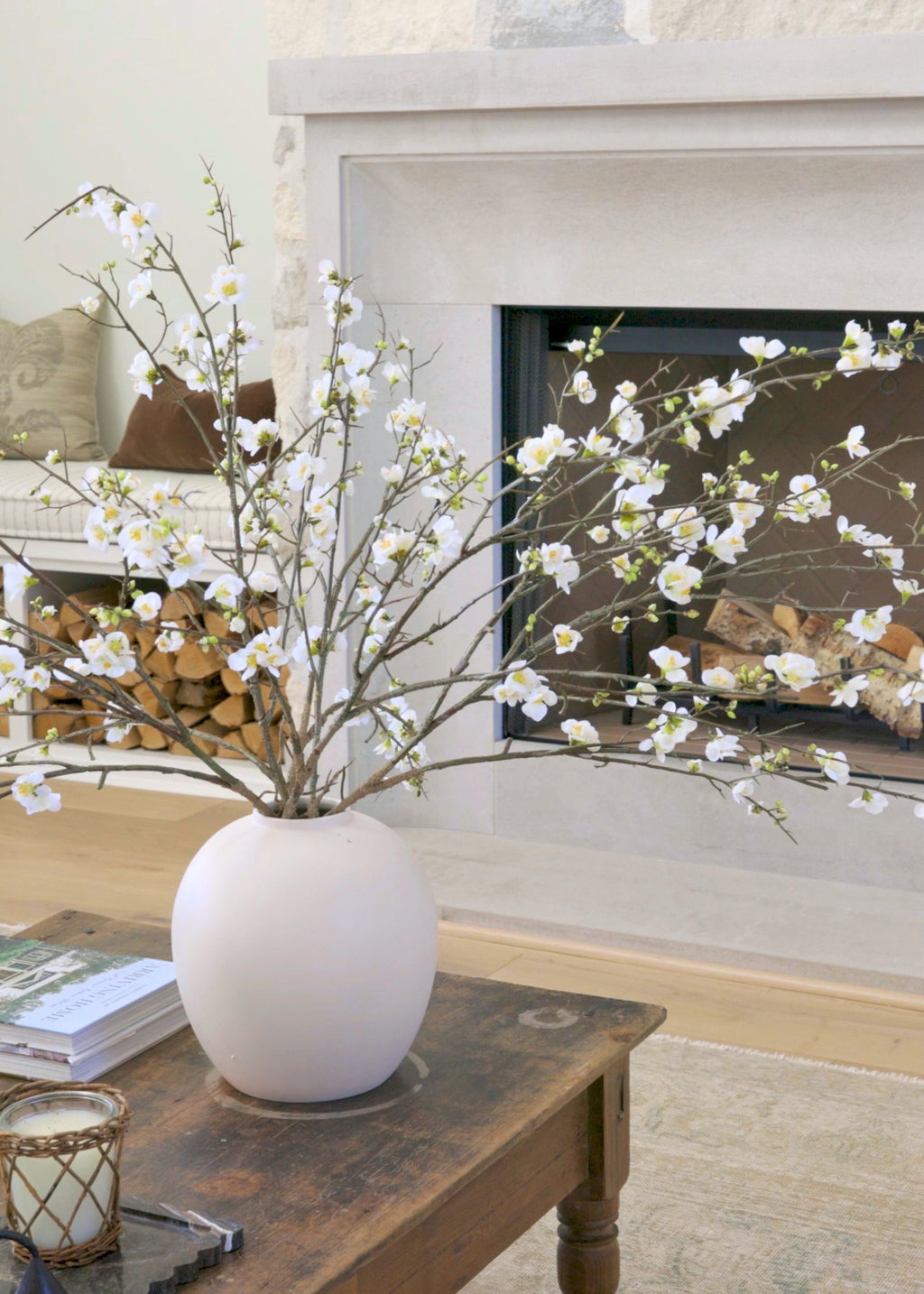 Arranging Luxe Faux Quince Branches