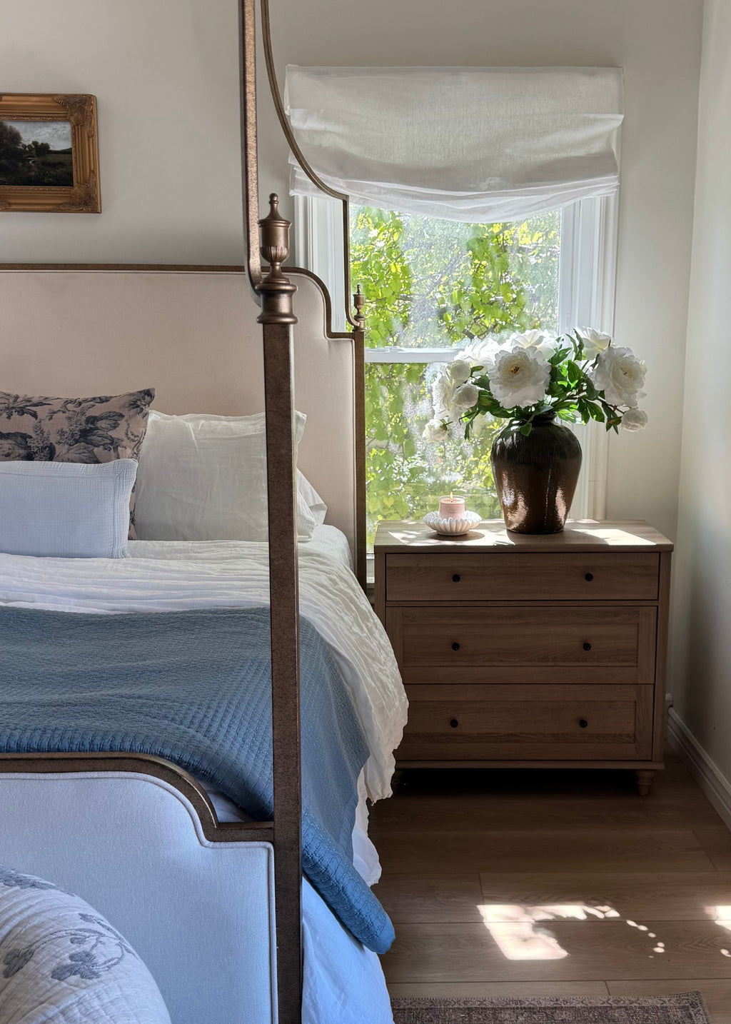 Premium Faux Peonies Arranged in Bedroom