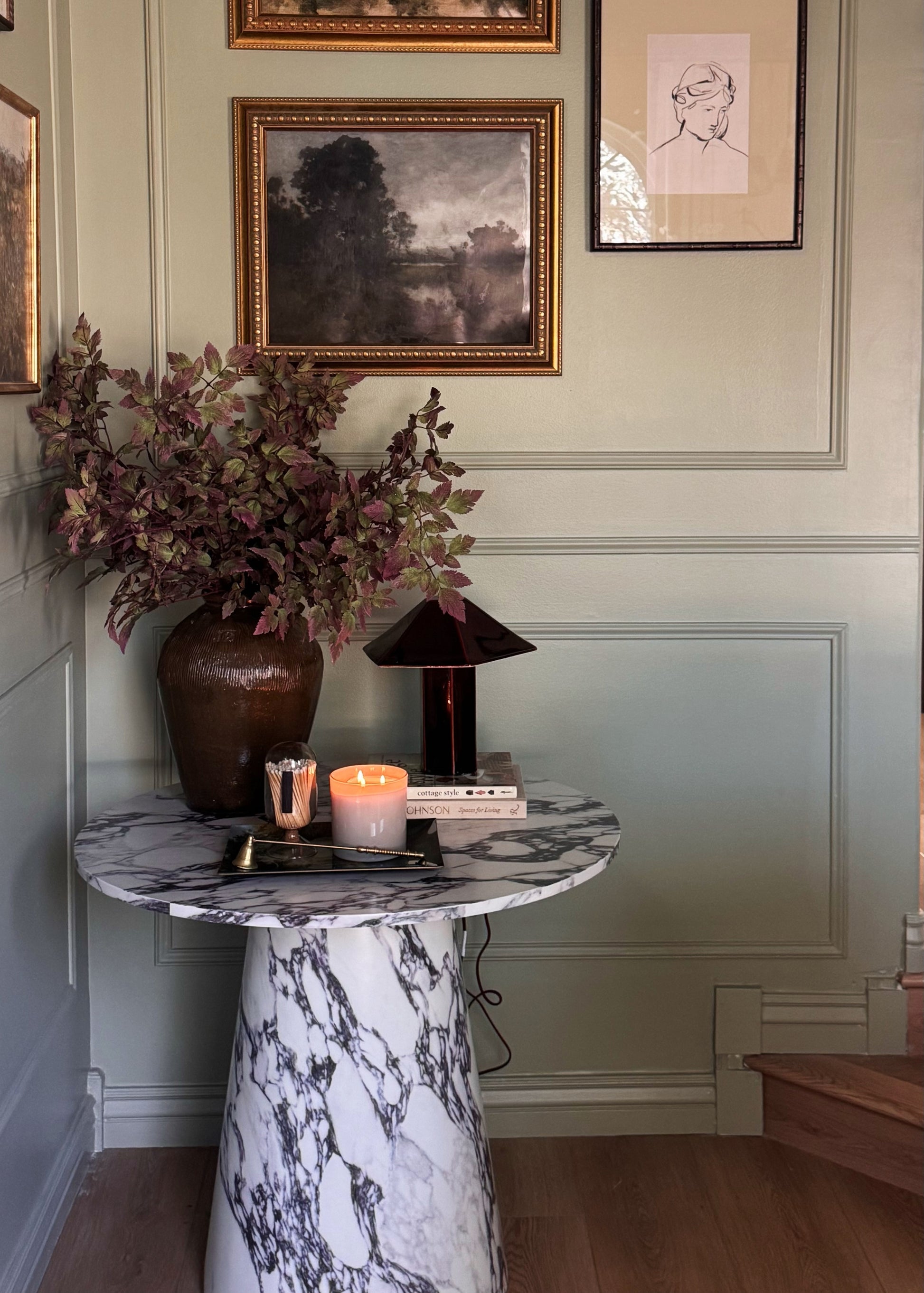 Cimicifuga arranged on a foyer table