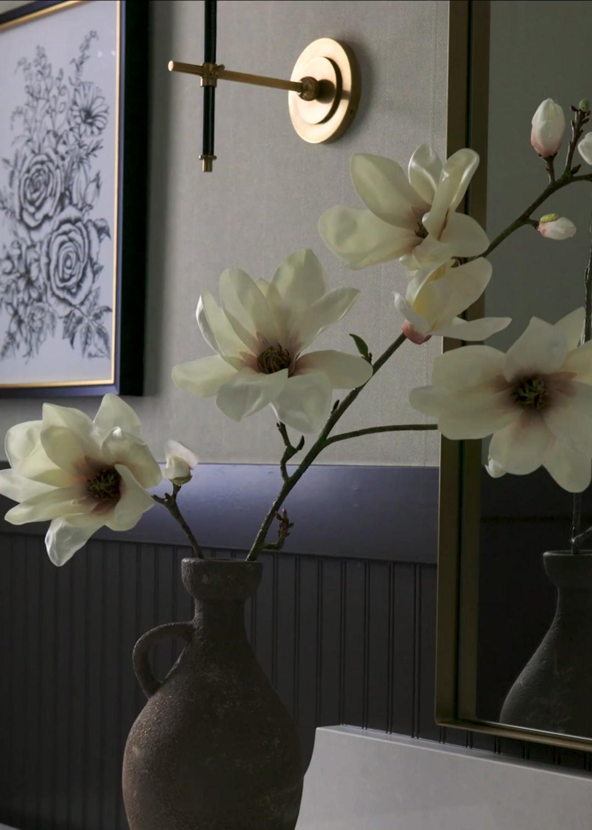 Elegant faux magnolias for home decorating