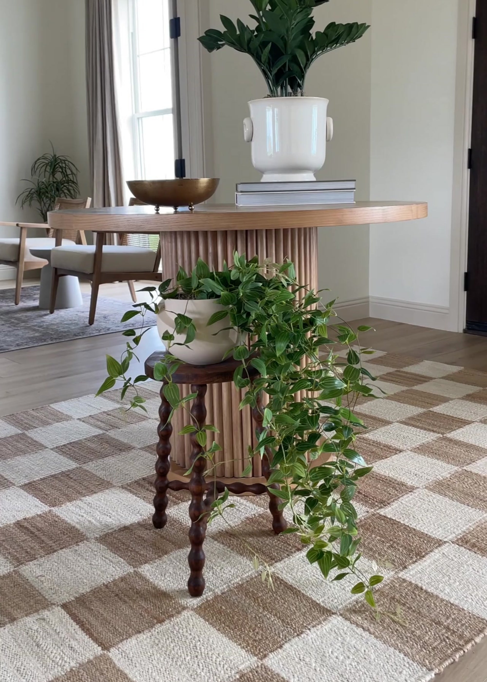 Arranging Artificial Tradescantia Plant in Vayu Planter