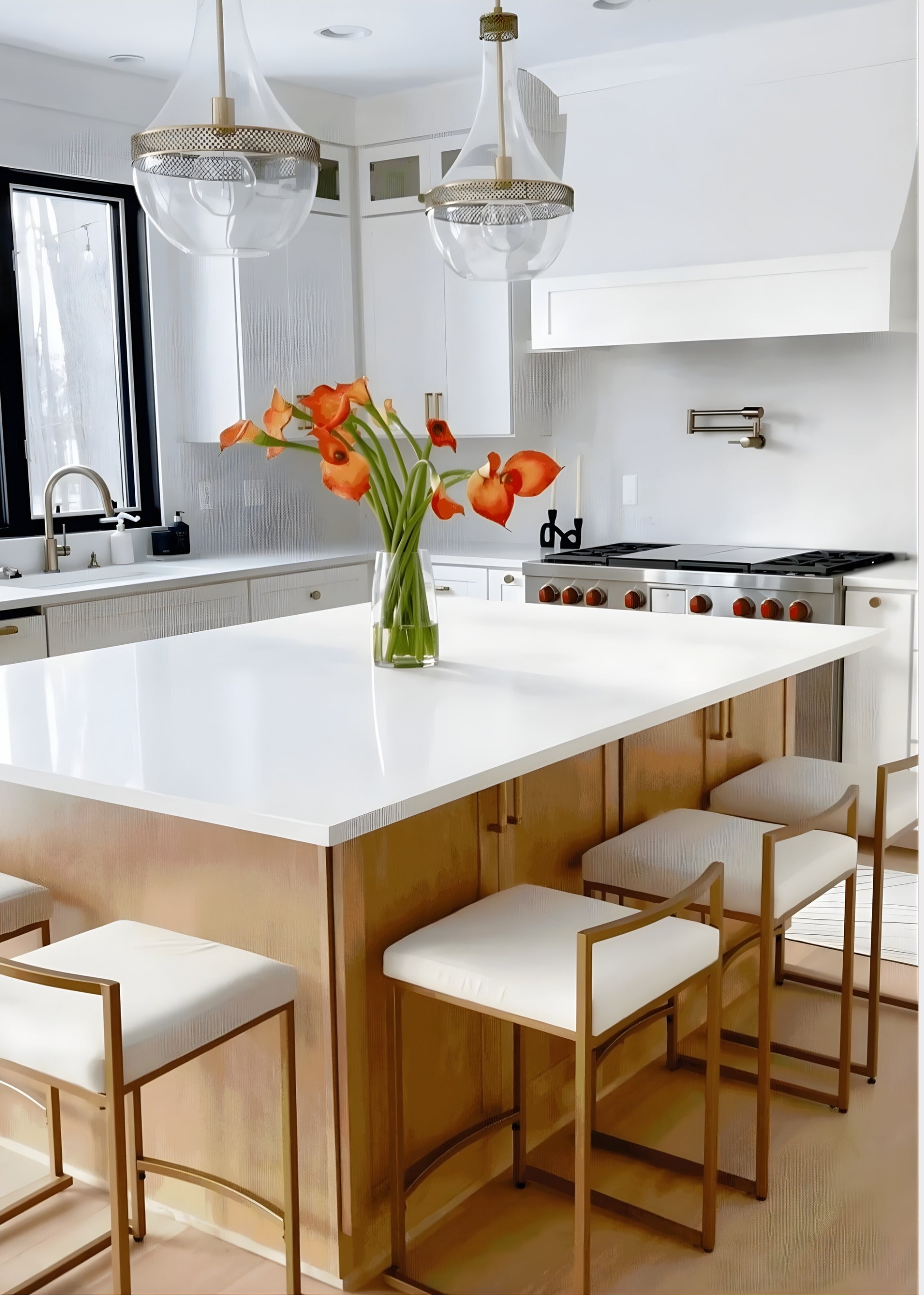 Orange Artificial Calla Lily Arrangement for Home Decorating