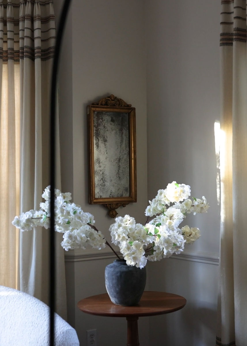 Carley Simmons styling Afloral artificial cherry blossom stems in a concrete vase