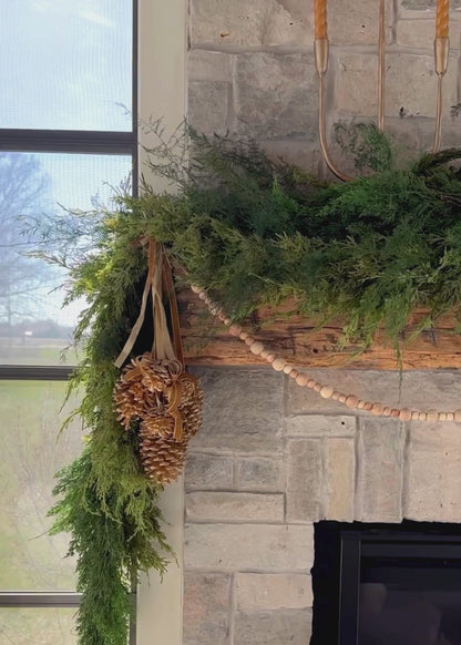 Gold Pine Cone Holiday Mantel Decor