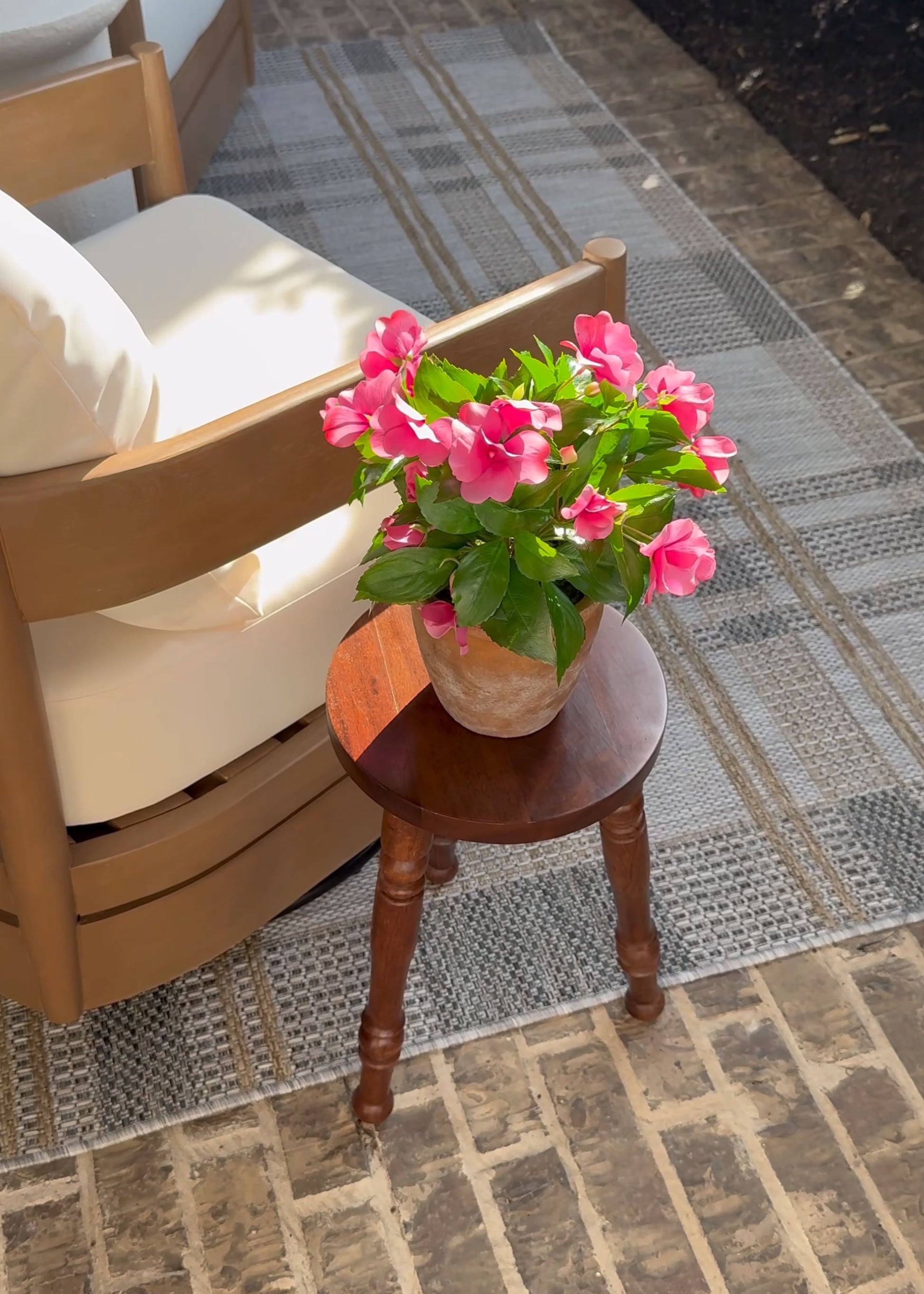 Artificial Pink Potted Impatiens