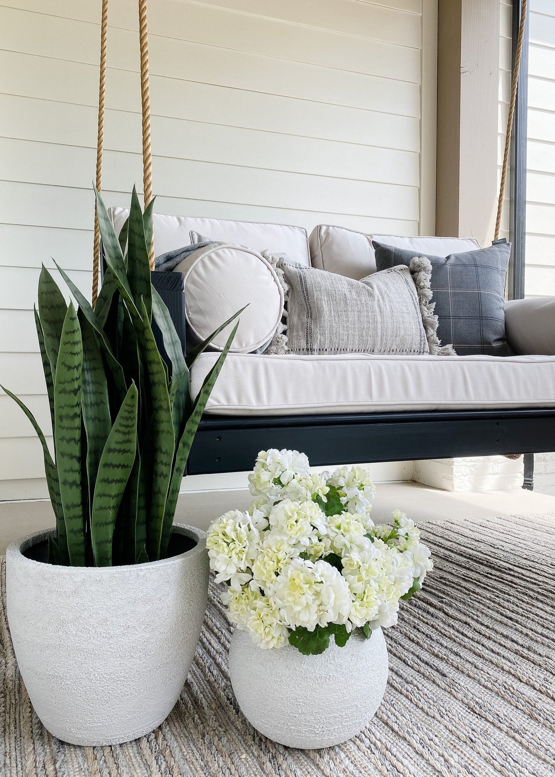 artificial snake grass plant white pot Snake Plant in Pot