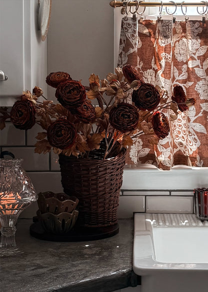 Brown Fall Ranunculus Styled on a Kitchen Counter