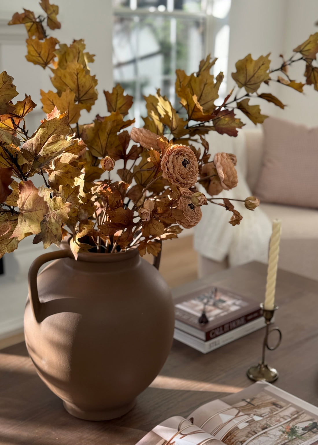 Maple Leaf and Ranunculus Arrangement