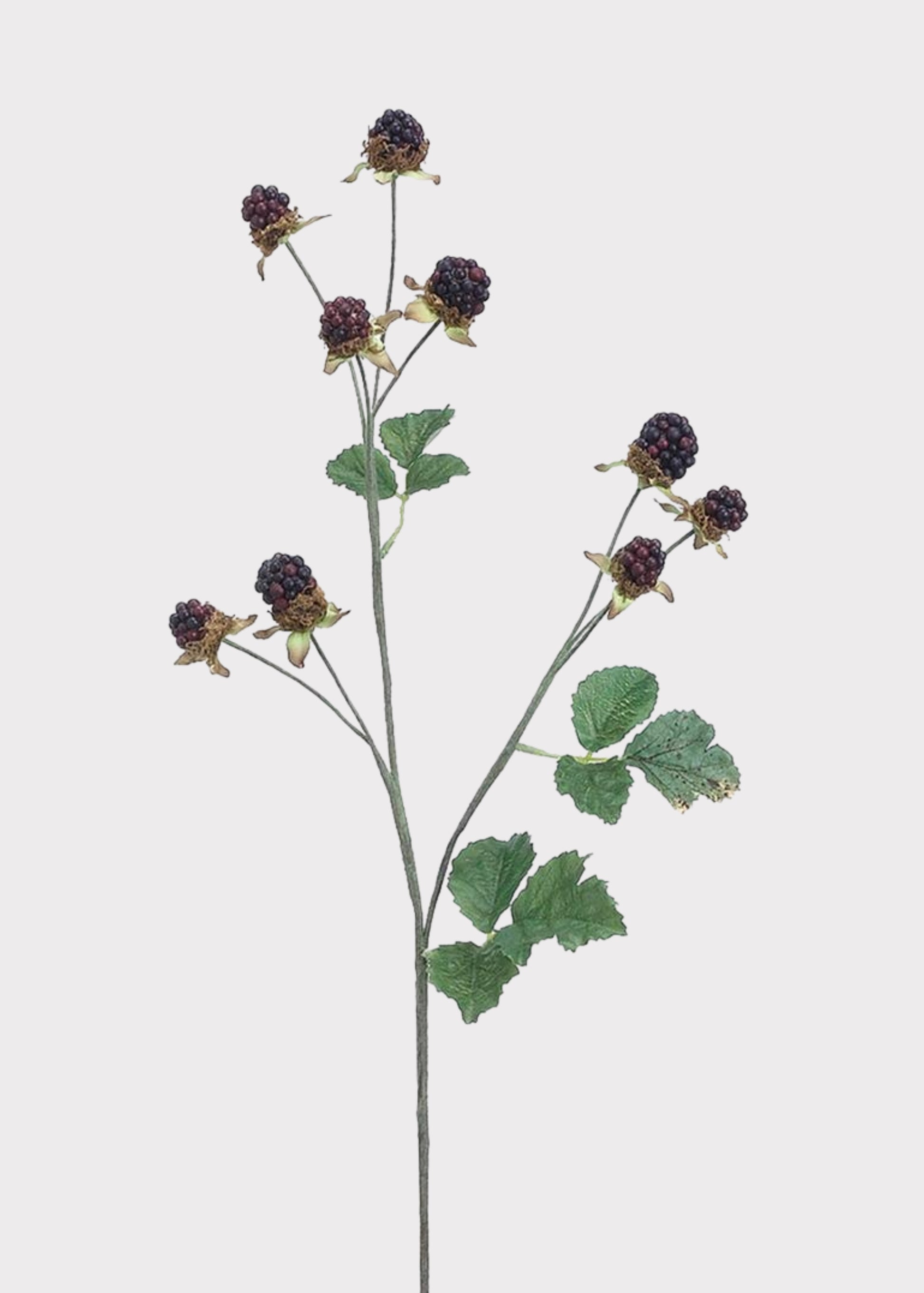 Artificial black raspberries and leaves 