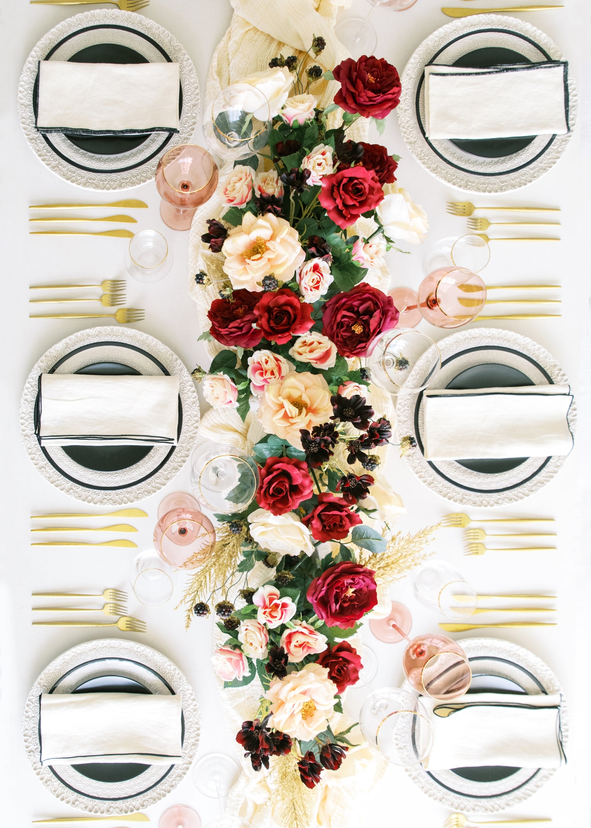 Luxe Faux Rose Table Centerpiece