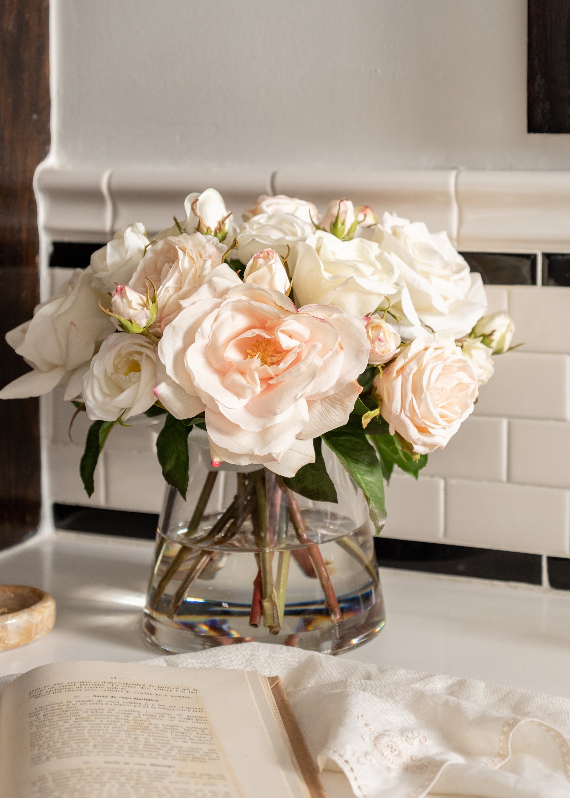 Natural Touch Rose Arrangement in Vase - 12"