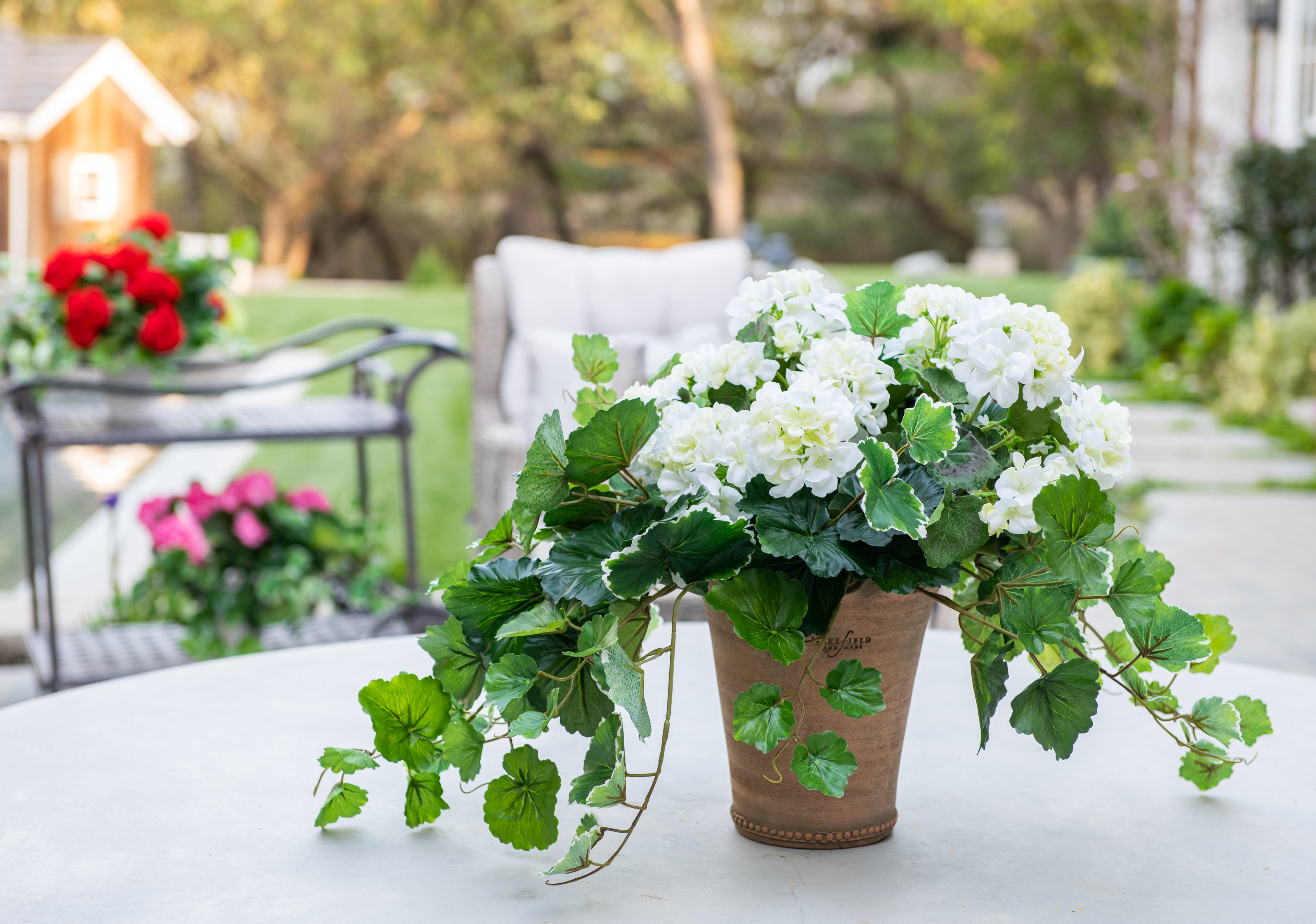 outdoor fake flowers