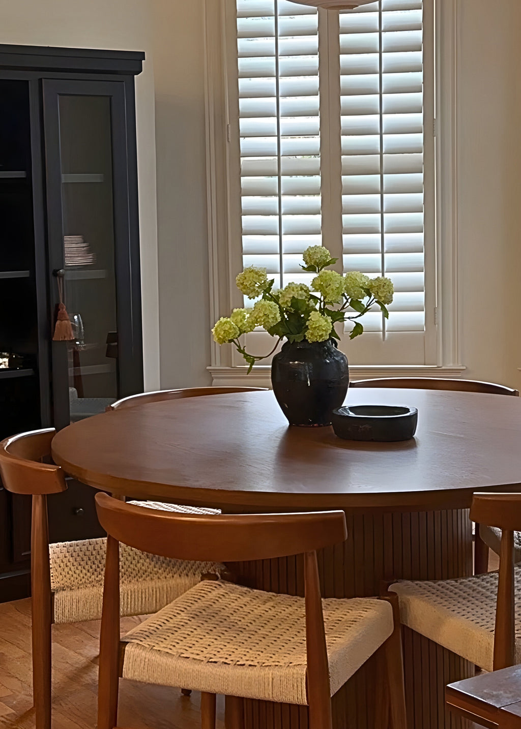 green snowball flower arrangement