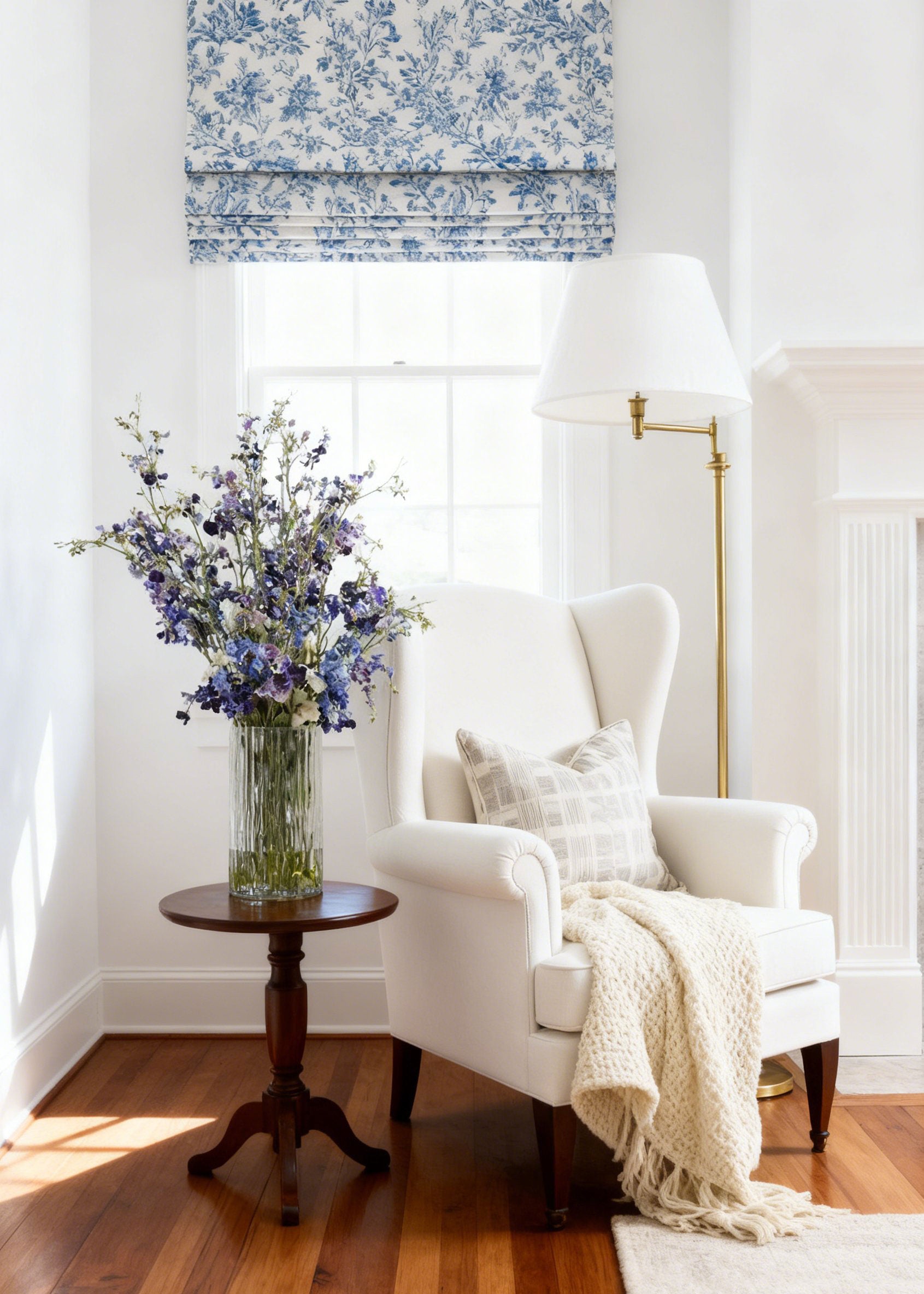 luxe flower arrangement in living room
