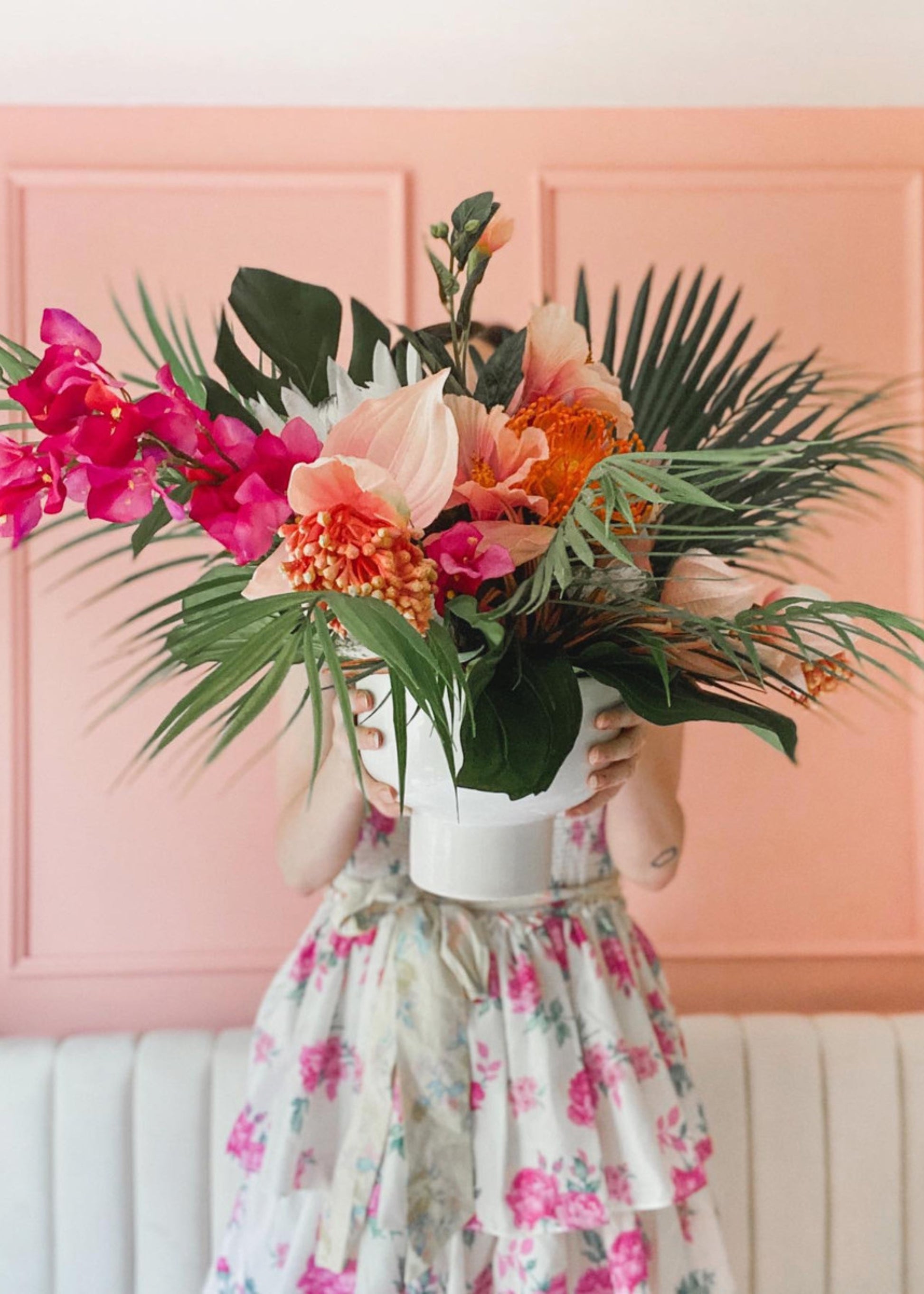 Faux Tropical Flowers and Leaves