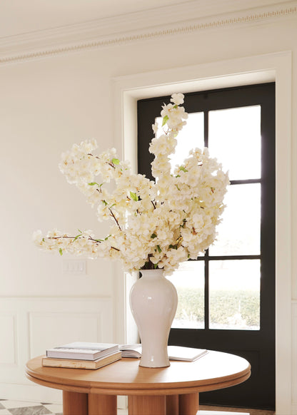 SALE - Faux Flowers Cherry Blossom Stem in Cream White - 44&quot;