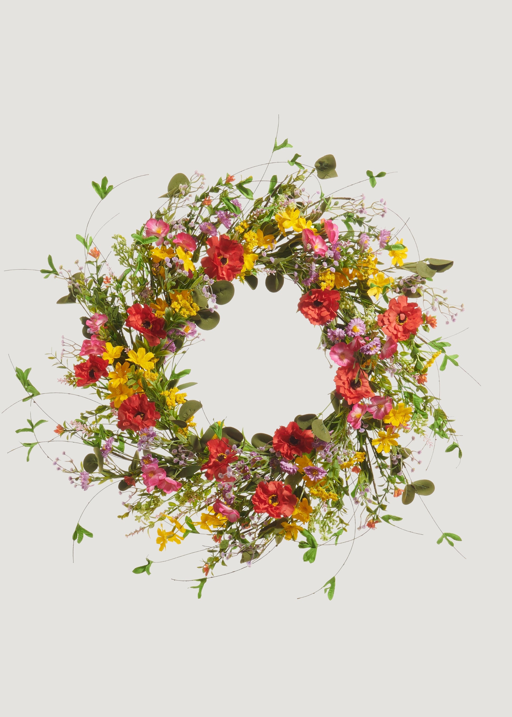 Colorful Spring Floral Artificial Wreath
