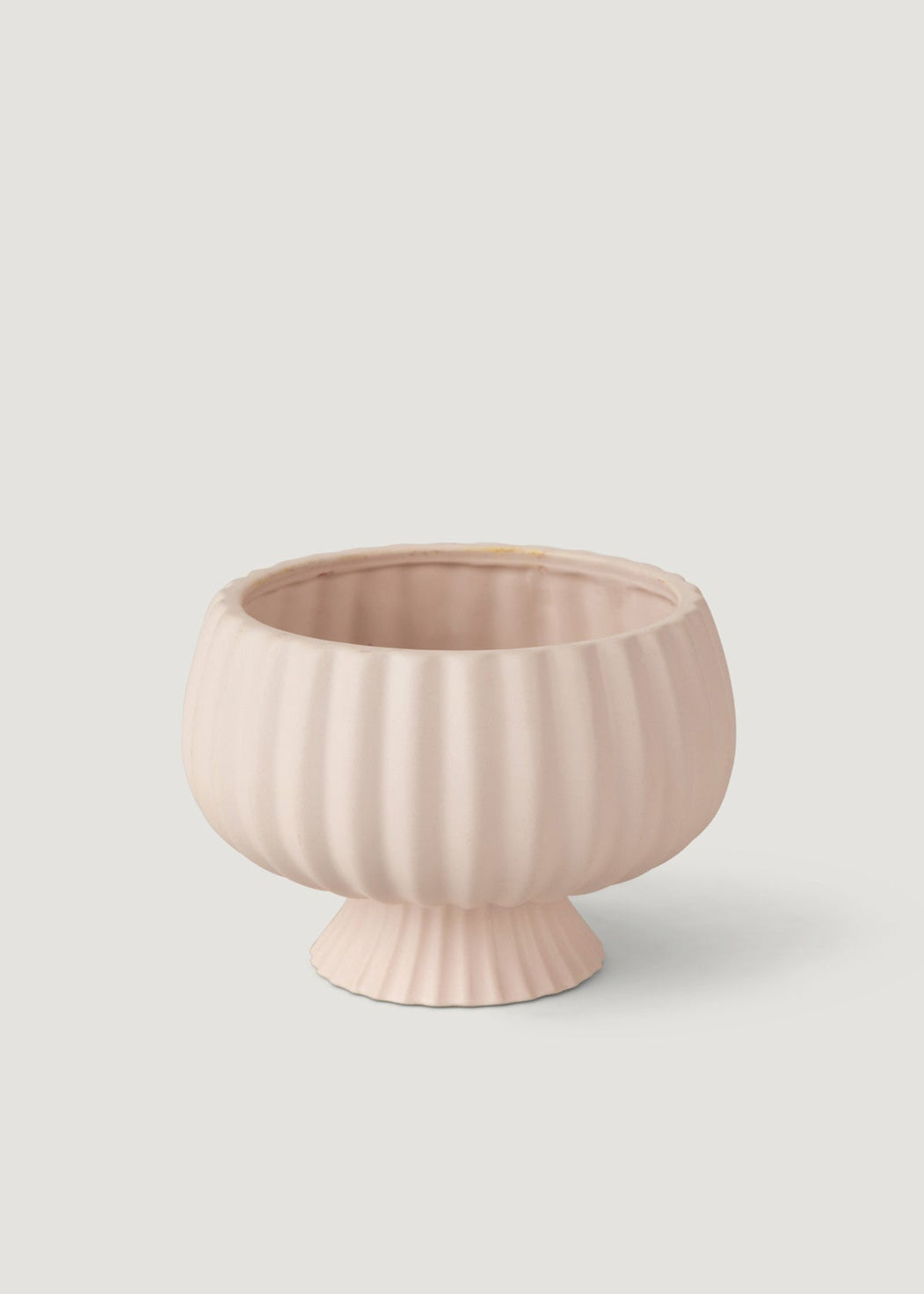 Ribbed Ceramic Compote Bowl