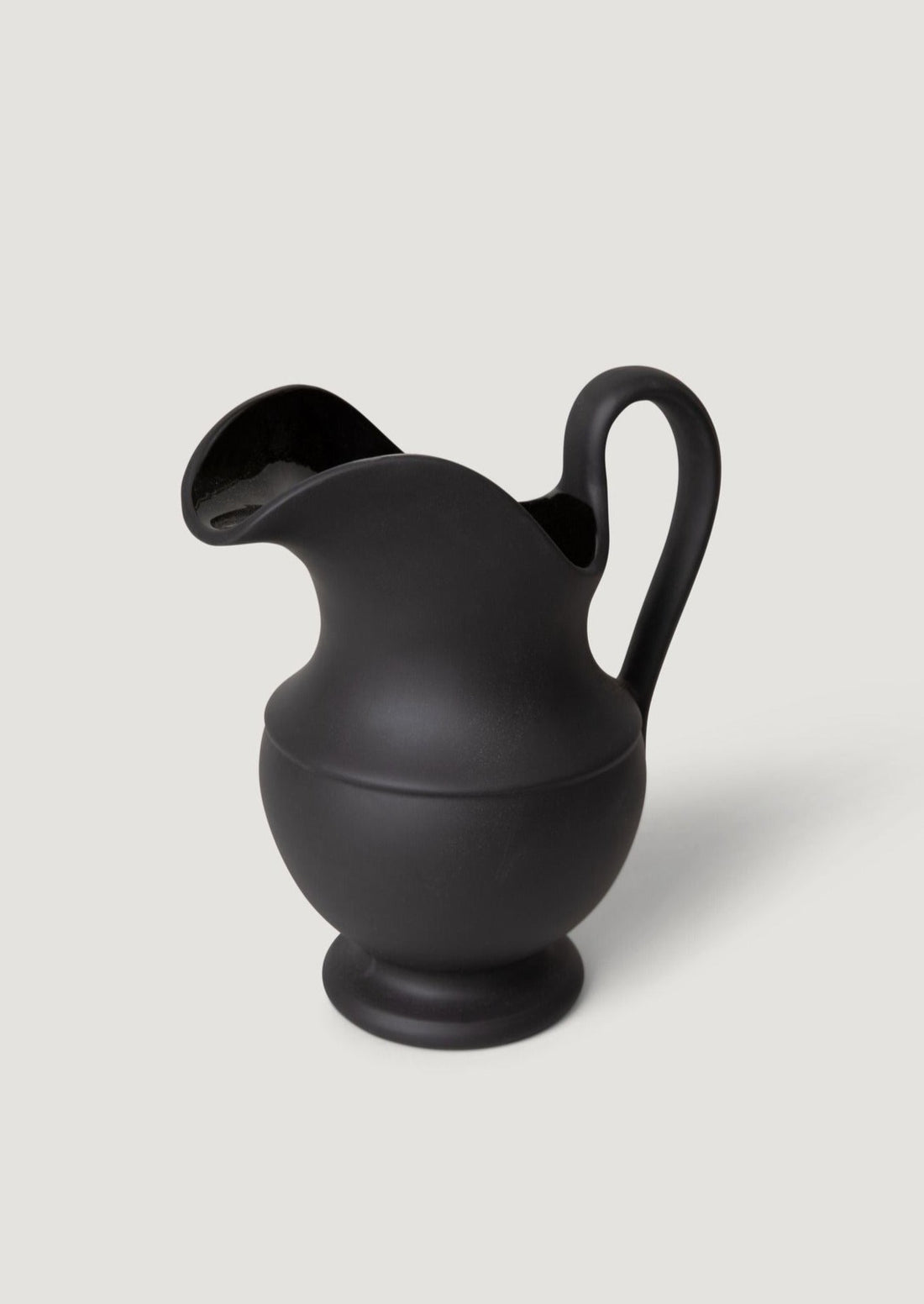 Watertight Stoneware Pitcher Vase in Black