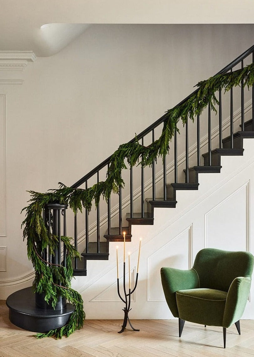 Extra Long Faux Norfolk Pine Garland Styled at afloral